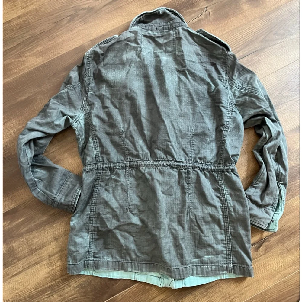 Free People double cloth jacket military drawstring M
